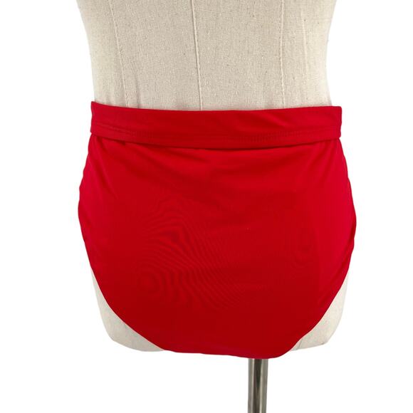 Andie Swim Womens The Banded Cheeky Bottom Swimwear Cherry Red Plus Size XXXL - Picture 4 of 9